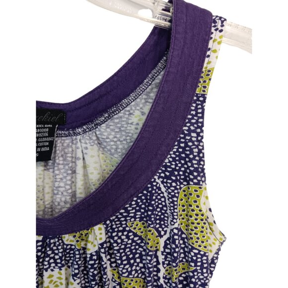 Ezekiel Women's -Baby Doll Tank Top- Purple Green White Small - Picture 10 of 16